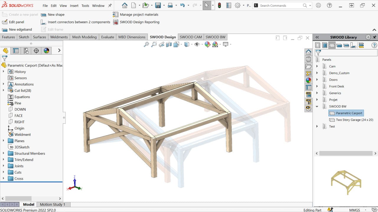 Logiciel CFAO charpente ossature SWOOD BW 2