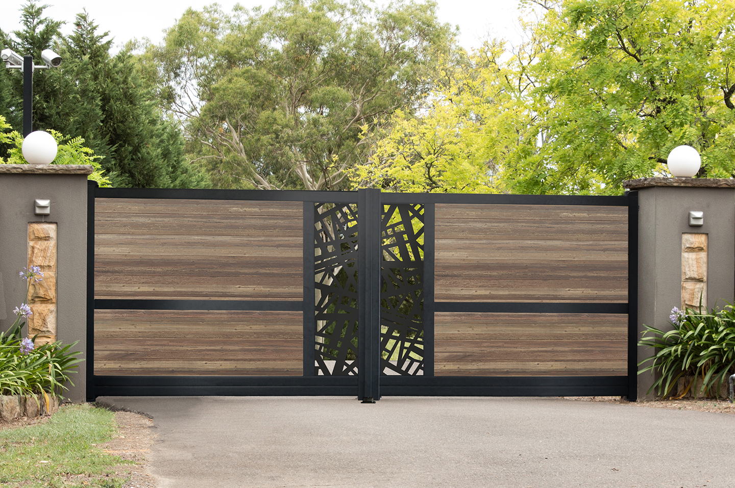 Portail battant composite et aluminium décoratif B1 5