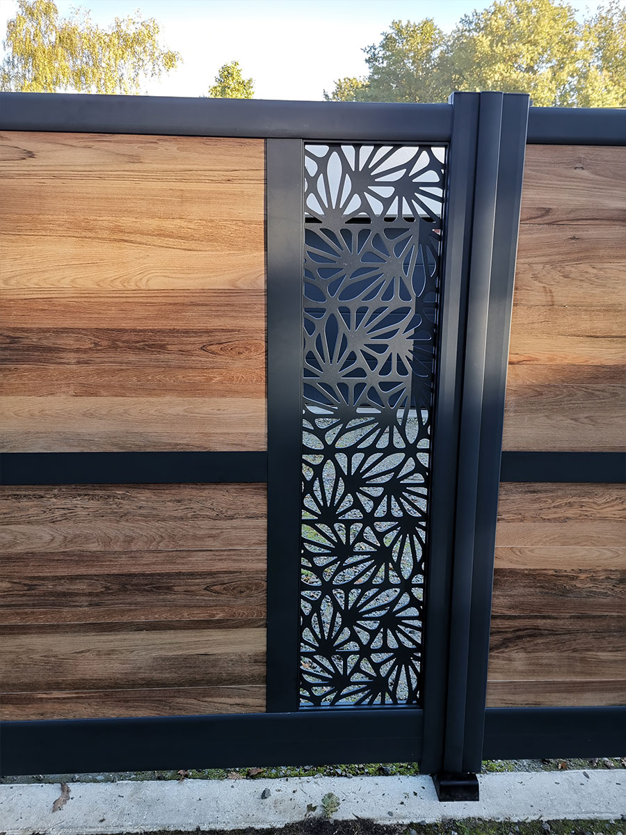 Portail battant composite et aluminium décoratif B2 3