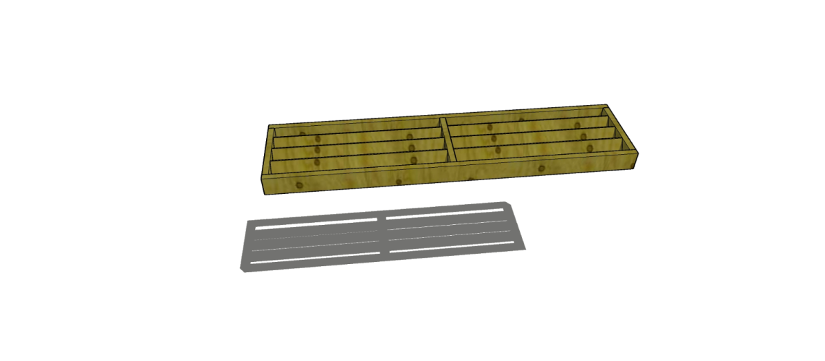 Brise-soleil cadre bois lames biaises 2