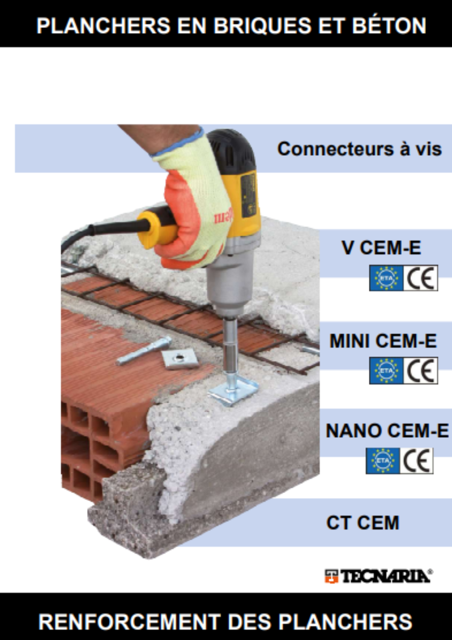  Catalogue Tecnaria pour planchers en briques et béton