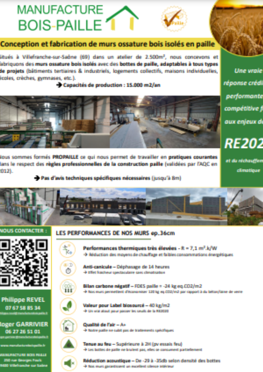 Manufacture bois paille