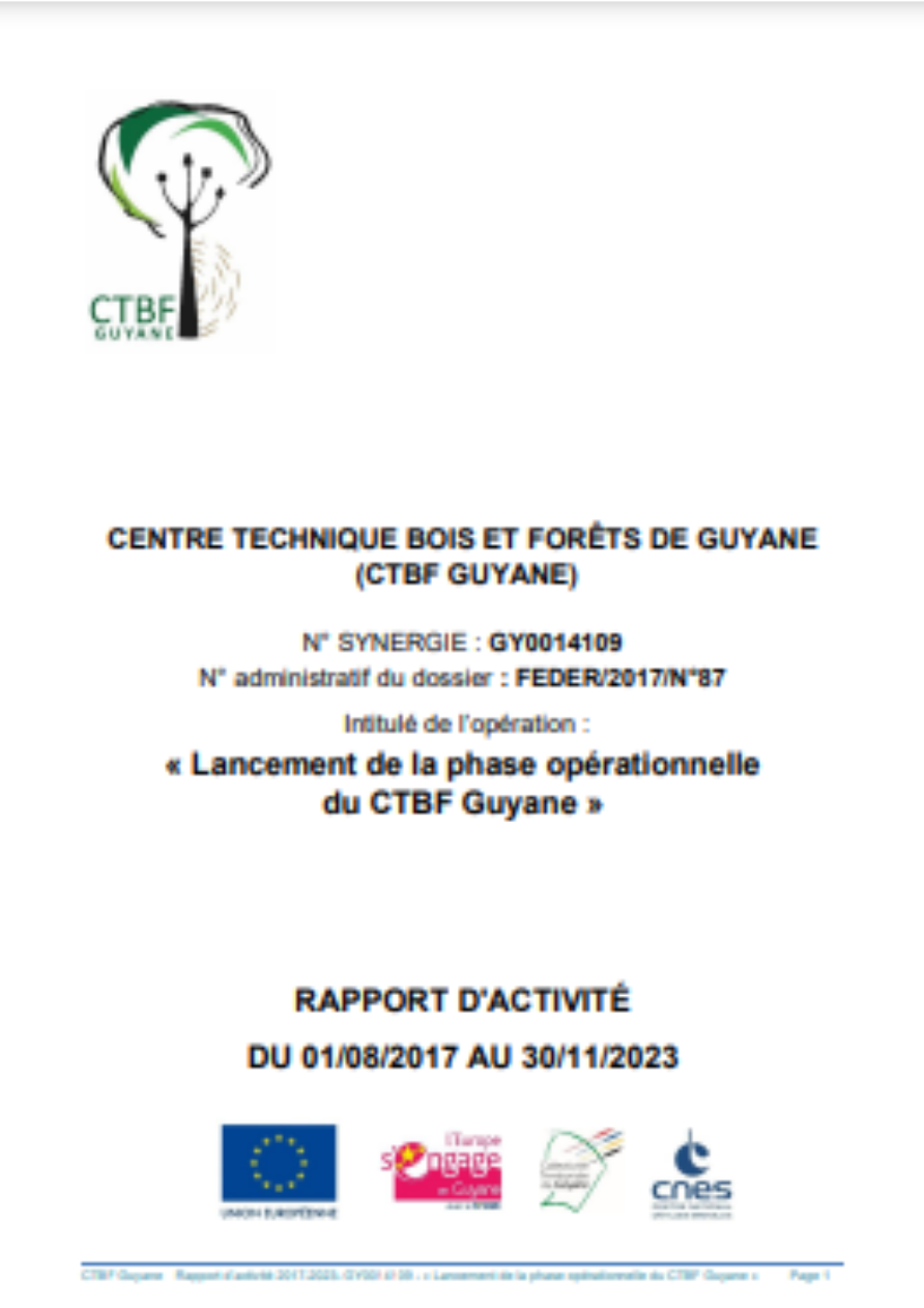 CTBF Guyane Rapport d'activité
