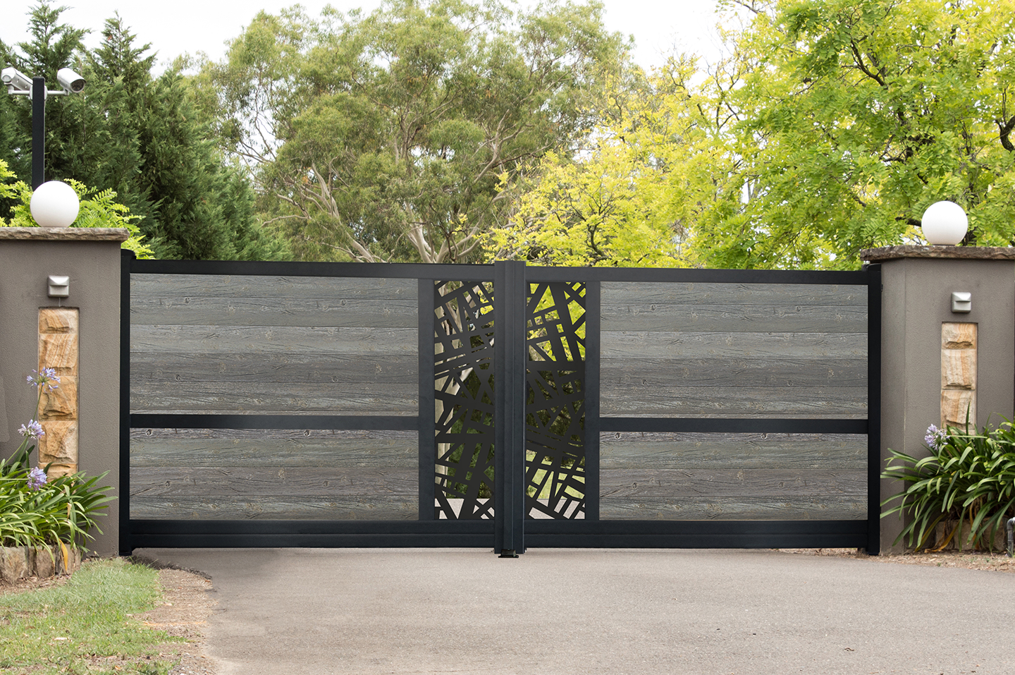 Portail battant composite et aluminium décoratif B1 4