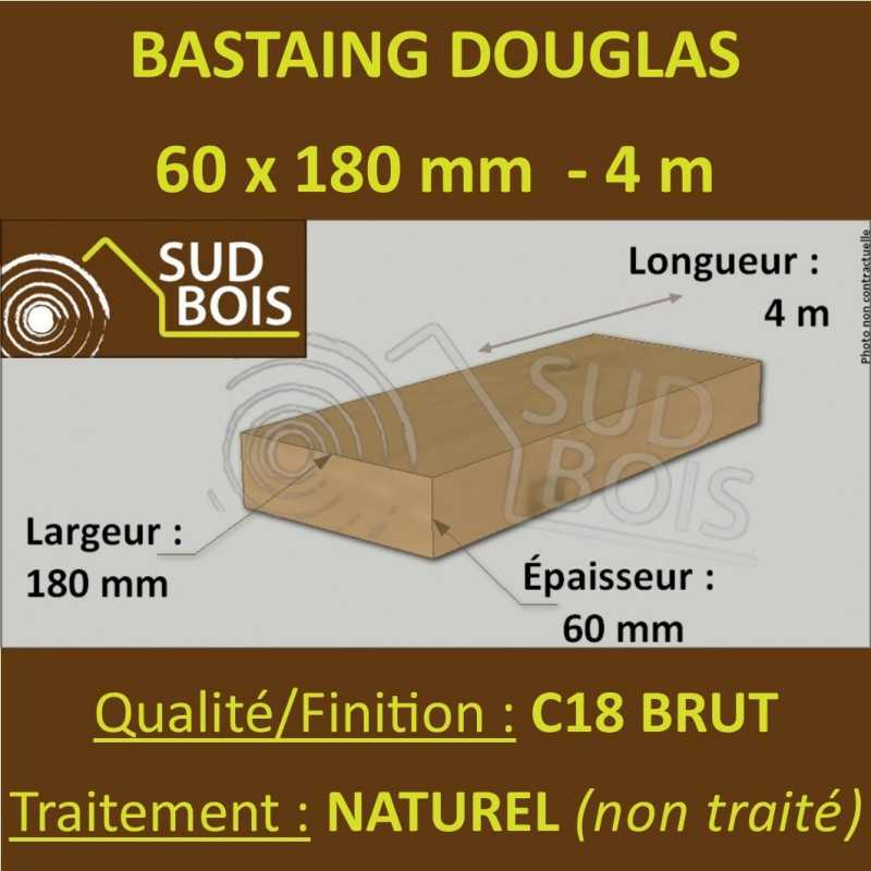 Palette de 30 Bastaings 60x180 Douglas Naturel Brut 4M