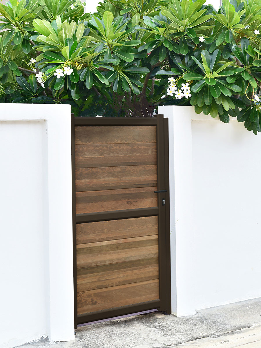 Portillon plein composite et aluminium effet bois Tech.Sture 4
