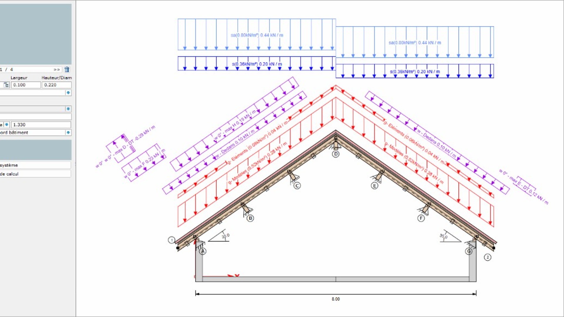 DC-Statik Basic / Dimensionnement d’éléments de plancher, toit et poteau