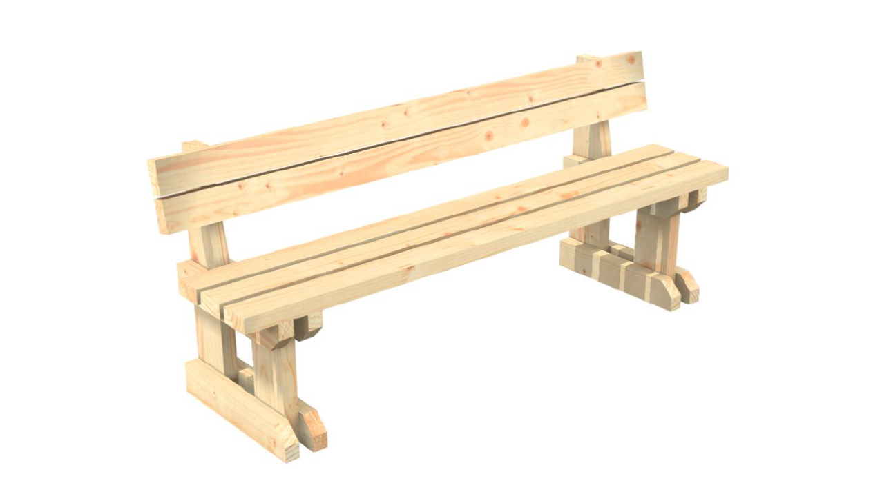 Banc Douglas Naturel 1.80m
